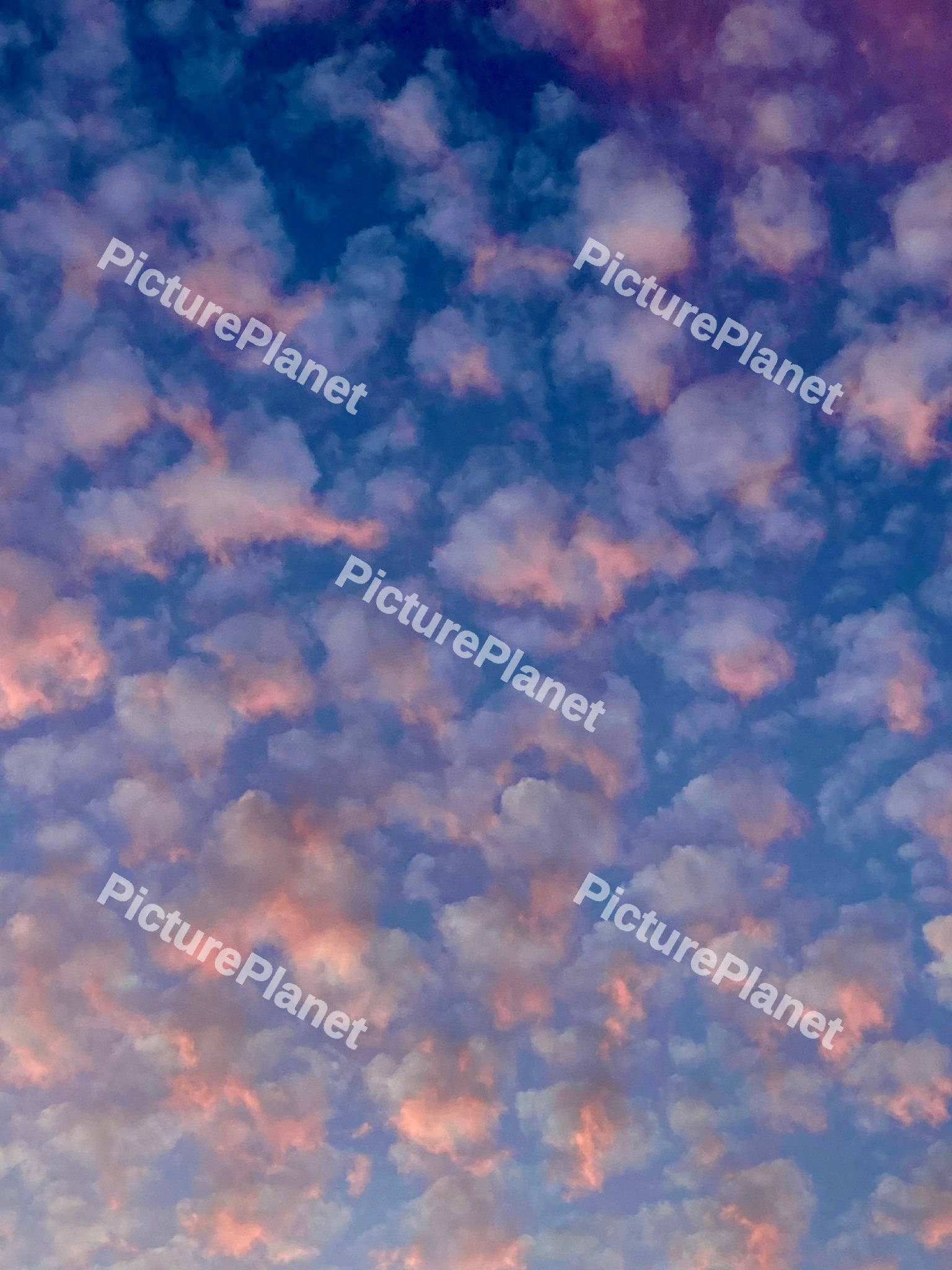 Cloudy sky with purple sunset